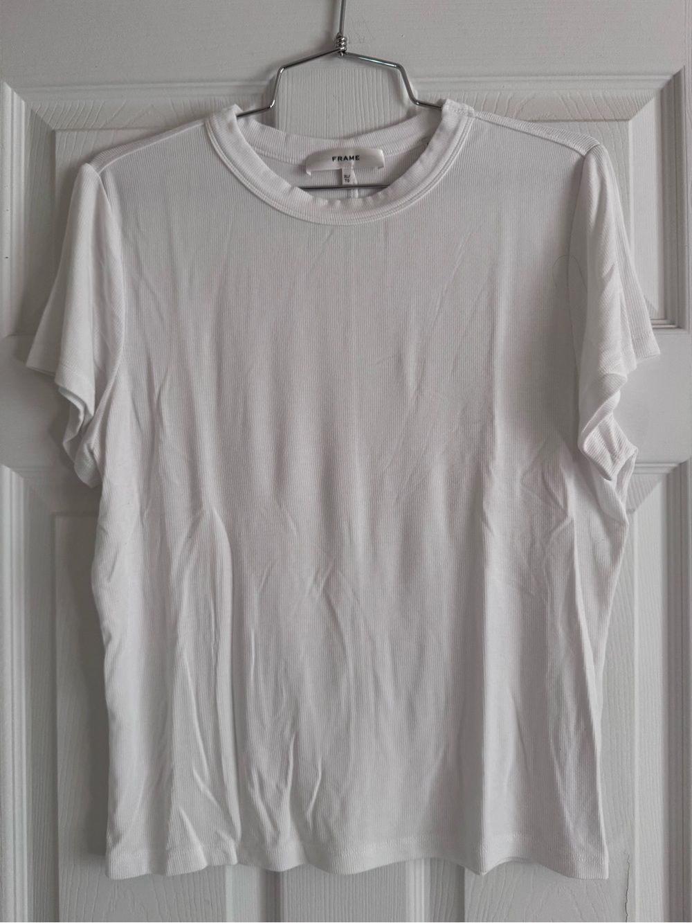 Frame Denim Classic White Crew Neck T-Shirt